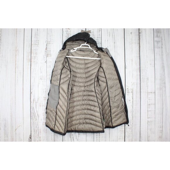 LL Bean Ultralight 850 Down Hooded Coat Three-Quarter Length Black L - Picture 4 of 11